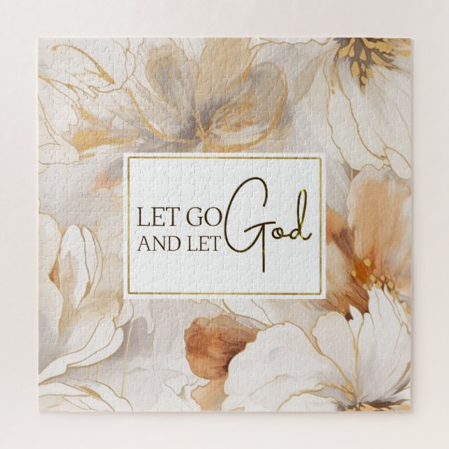 Let Go and Let God Christian Inspirational Quote  Jigsaw Puzzle (Vertical)
