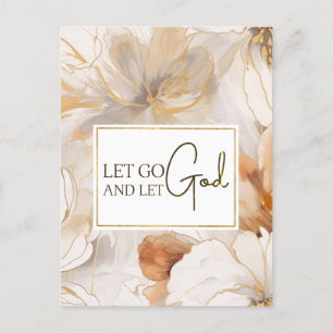 Let Go and Let God Christian Inspirational Quote Postcard