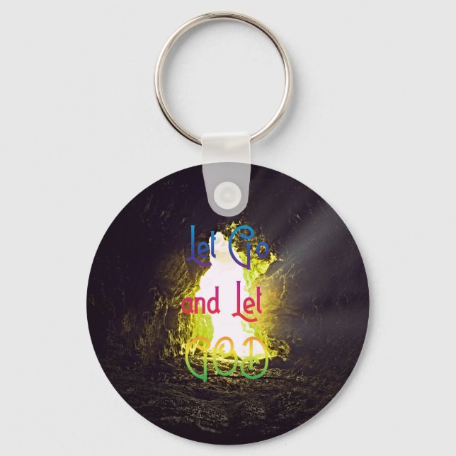 Let Go and Let God Inspiring Quote  Key Ring (Front)