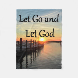 LET GO AND LET GOD SUNSET PHOTO FLEECE BLANKET