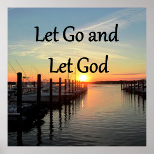 LET GO AND LET GOD SUNSET POSTER