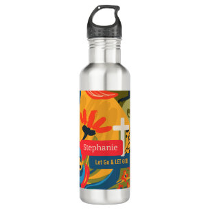 Let Go Let God Bold Abstract Floral 710 Ml Water Bottle