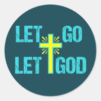Let Go Let God Christian Cross Inspirational Quote