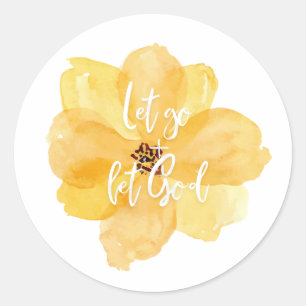 Let Go Let God Christianity Faith Bible Jesus Classic Round Sticker