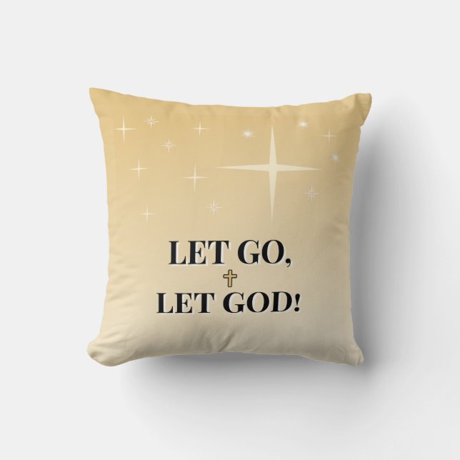 Let Go Let God Inspirational Cushion (Front)
