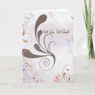 Let Go, Let God Swirls Recovery Anniversary Card
