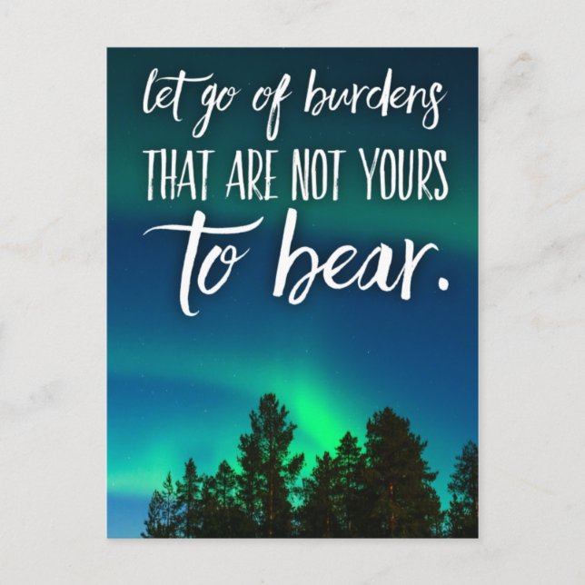 Let Go of Burdens Motivational Quote Postcard (Front)