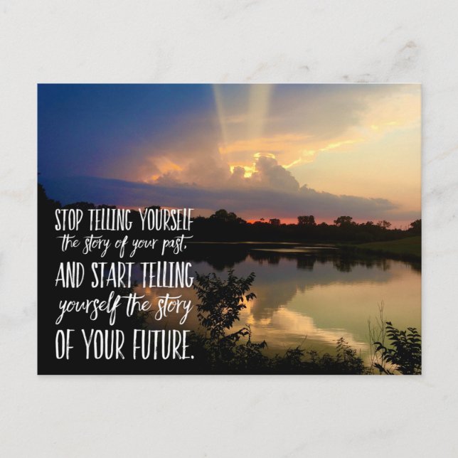 Let Go of Your Past Inspirational Quote Postcard (Front)