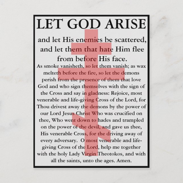 Let God Arise Orthodox prayer card (Front)