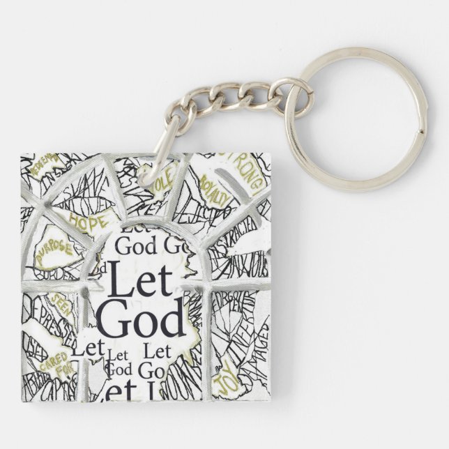 LET GOD - BROKEN NOT SHATTERED KEY CHAIN (Back)