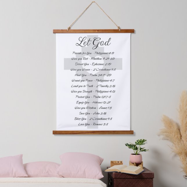 Let God scripture inspiration Hanging Tapestry (Bedroom)