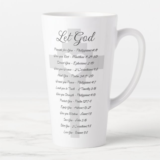 Let God scripture inspiration Latte Mug (Right)