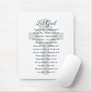 Let God scripture inspiration Mouse Mat