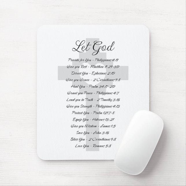 Let God scripture inspiration Mouse Mat (With Mouse)