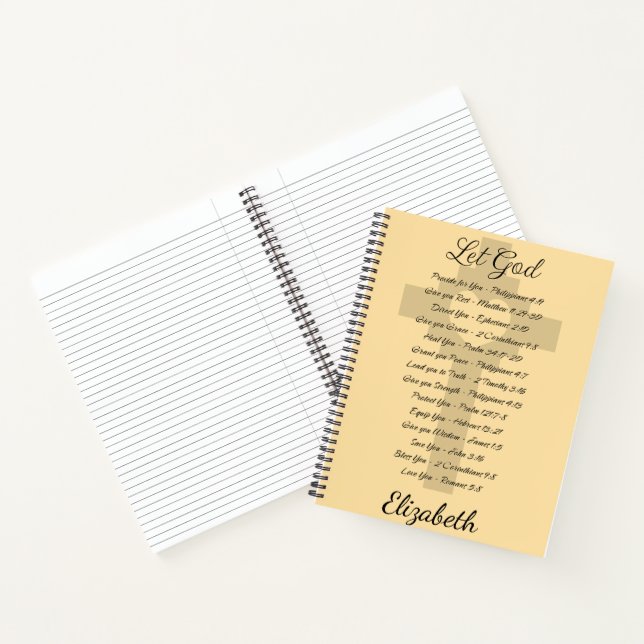 Let God scripture inspiration, personalised Notebook (Inside)