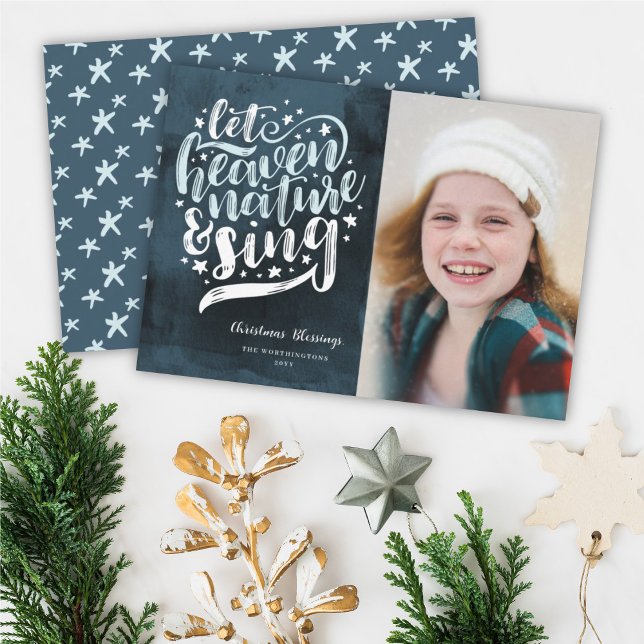 Let Heaven And Nature Sing Religious Christmas Holiday Card (Creator Uploaded)