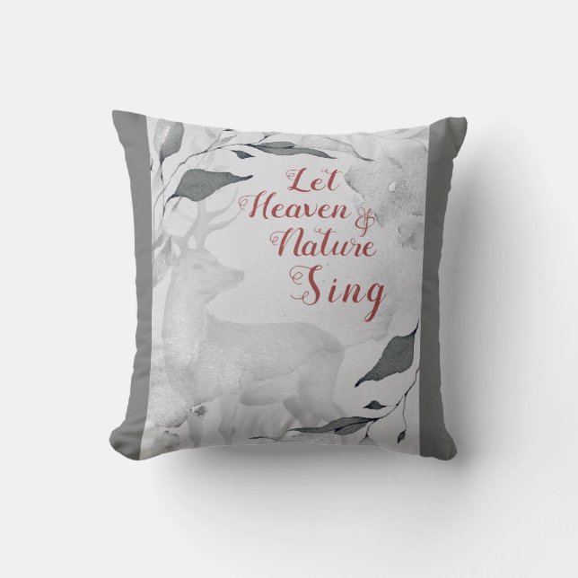 Let Heaven & Nature Sing, Christmas Carol Cushion (Front)