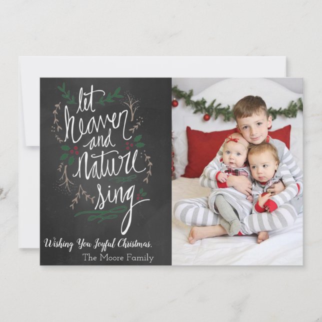 Let Heaven & Nature Sing Christmas Photo Card (Front)