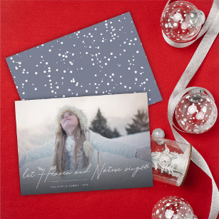 Let Heaven & Nature Sing Religious Christmas Photo Holiday Card