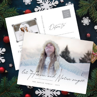 Let Heaven & Nature Sing Religious Christmas Photo Holiday Postcard