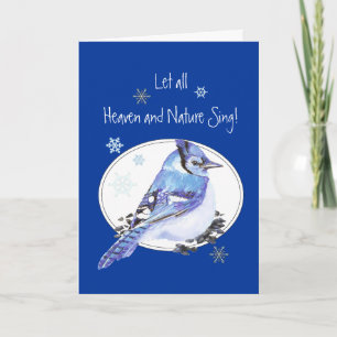 Let Heaven & Nature Sing Scripture Christmas Bird Holiday Card