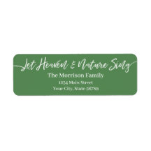 Let Heaven & Nature Sing white script green