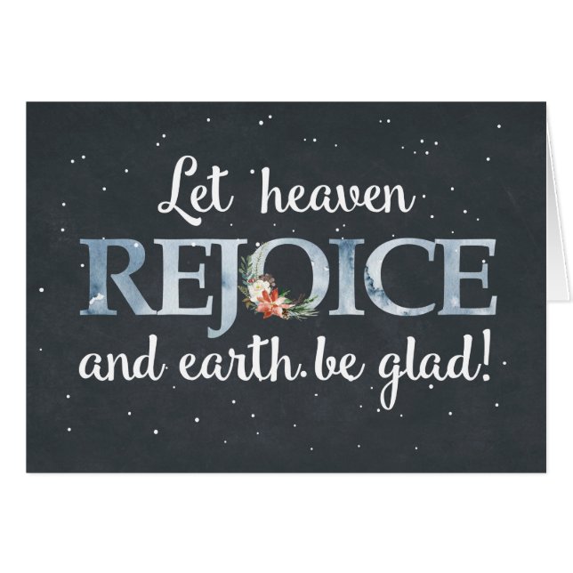 Let Heaven Rejoice Christmas Poinsettia on Black (Front Horizontal)