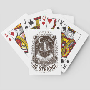 Let Her Be Strange Witchy Feminist Celestial Art Playing Cards