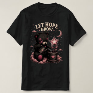 Let Hope Grow Retro Stitched Teddy Bear T-Shirt