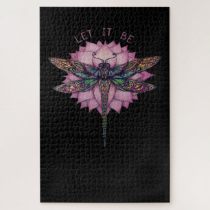 Let It Be Brocade Dragonfly Jigsaw Puzzle