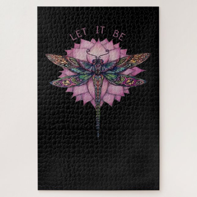 Let It Be Brocade Dragonfly Jigsaw Puzzle (Vertical)