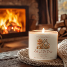 Let It Be Cosy Rustic Red Barn Candle Labels