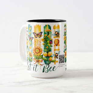 Let It Bee Brush Stroke Two-Tone Coffee Mug