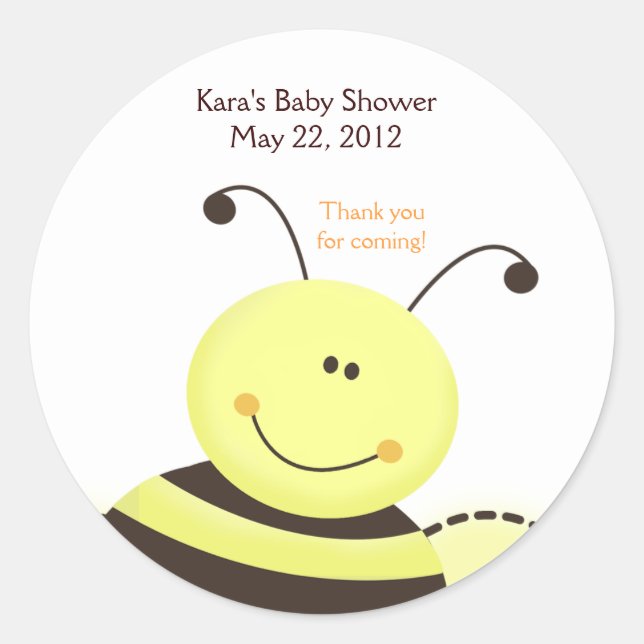 Let it Bee Bumble Bee Baby Shower Favour Sticker (Front)