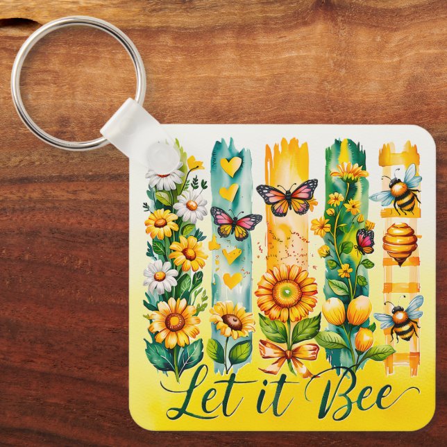 Let It Bee Key Ring (Front)