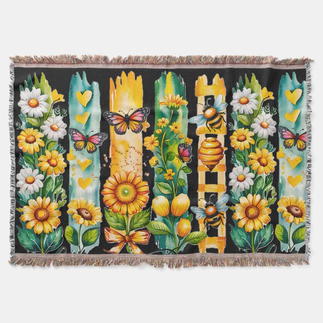 Let It Bee Throw Blanket (Front)