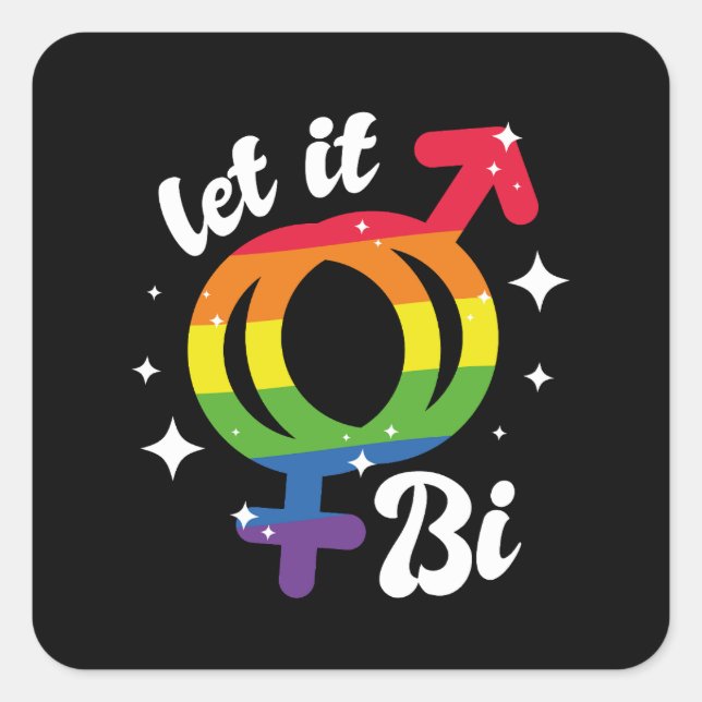 Let it Bi Pride Square Sticker (Front)