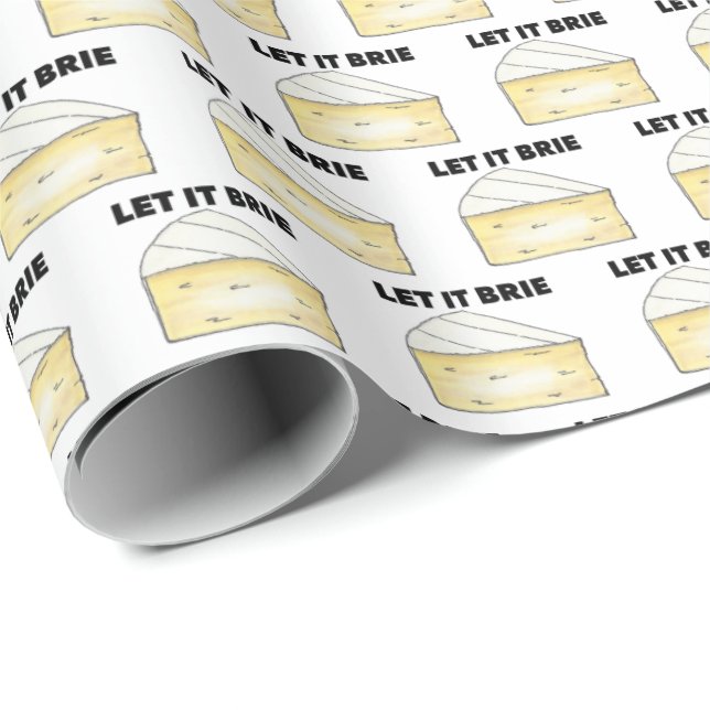 Let It Brie (Be) Cheese Wedge Food French Cooking Wrapping Paper (Roll Corner)
