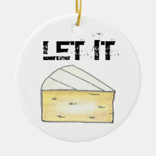 Let It Brie (Be) Creamy French Cheese Wedge Foodie Ceramic Tree Decoration