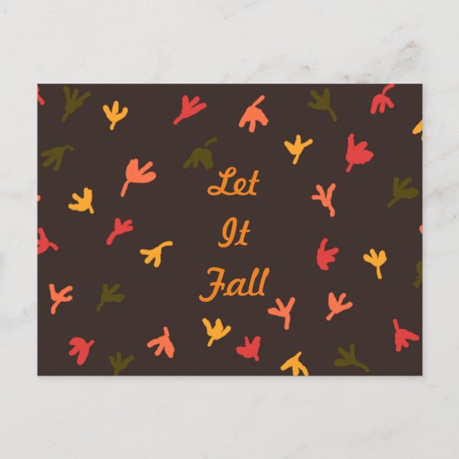 Let It Fall Postcard (Brown & Orange) (Front)