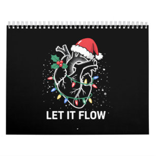 Let It Flow Anatomy Heart Cardiac Nurse Santa Hat Calendar