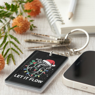 Let It Flow Anatomy Heart Cardiac Nurse Santa Hat Key Ring
