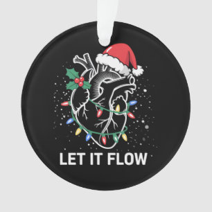 Let It Flow Anatomy Heart Cardiac Nurse Santa Hat Ornament