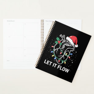 Let It Flow Anatomy Heart Cardiac Nurse Santa Hat Planner