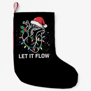 Let It Flow Anatomy Heart Cardiac Nurse Santa Hat Small Christmas Stocking