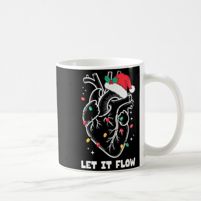 Let It Flow Anatomy Heart Santa Xmas  Coffee Mug (Right)