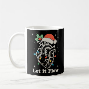 Let It Flow Heart Cardiac Nurse Christmas Xmas Coffee Mug