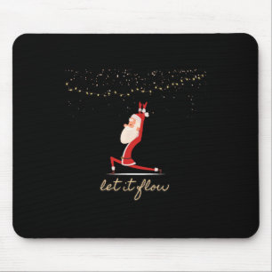 Let It Flow Yoga Santa Asana Gold Confetti Stars  Mouse Mat