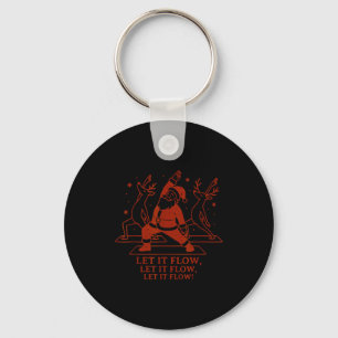 Let It Flow Yoga Santa, Funny Christmas Yoga  Key Ring