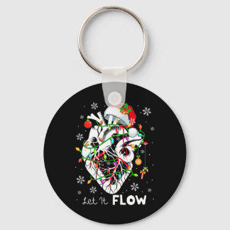 Let It Flowing Xmas Anatomy Santa Heart Part Cardi Key Ring